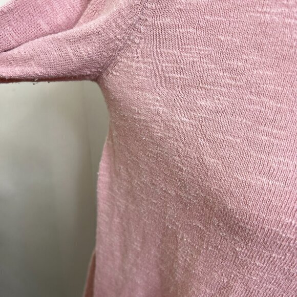 Eileen Fisher Sweater PP Petite Linen Cotton Pink Long Sleeve Crew Neck Solid - Picture 7 of 16